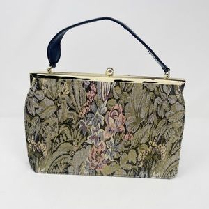 Mitzi Vintage tapestry satchel handbag purse